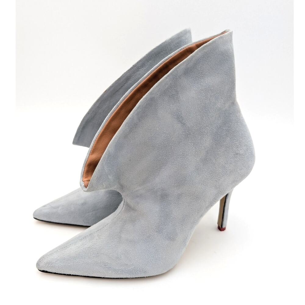Beautiisoles by Robyn Shreiber Alicia Suede Heel Boots Blue Size US6.5 EU37